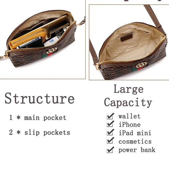 Adorable Monogram Brown and Tan Dome Shape Crossbody - Picture 2 of 6